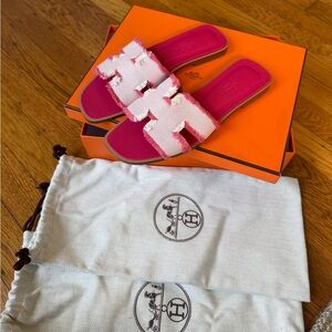 Hermes Oran Fringed sandals